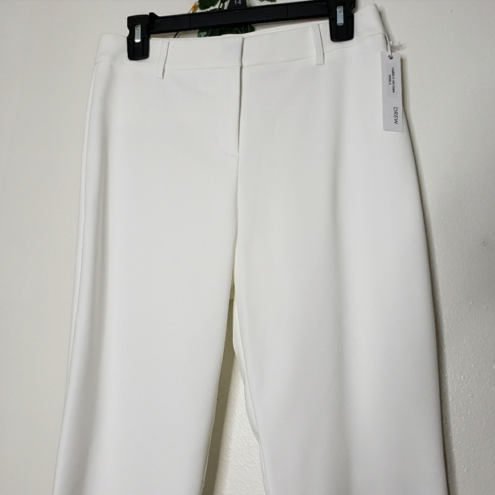 DREW White Crop Pants Claire Sleek High Rise Luxury Womens Summer Cotton Anthro - Picture 8 of 13